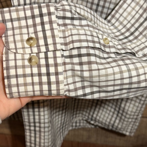 🌻 Pendleton Men’s Shirt size Large Brown Tan Plaid Cotton Button Up Long Sleeve* - Picture 5 of 9